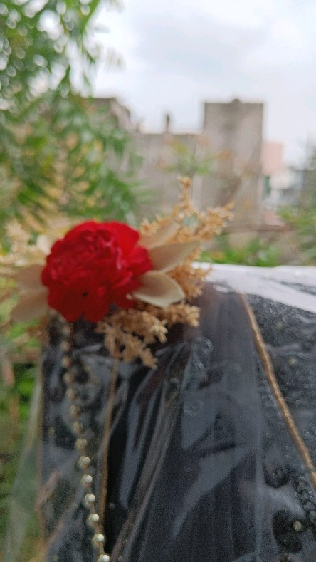 Bridal Poshak Wrap with Rose Brooch